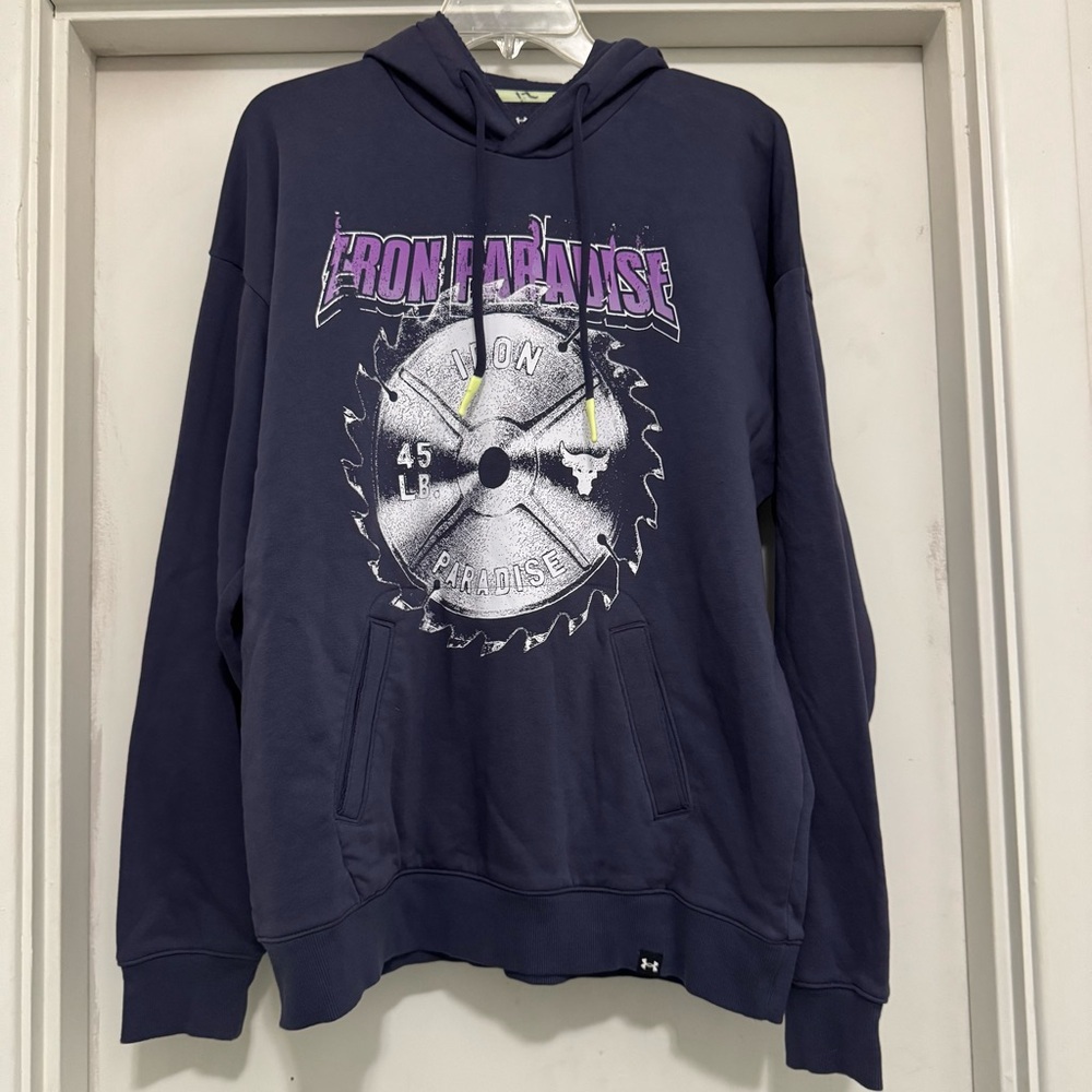 Under Armour Iron Paradise Worldwide Disruption Hoodie Purple Men's Large
